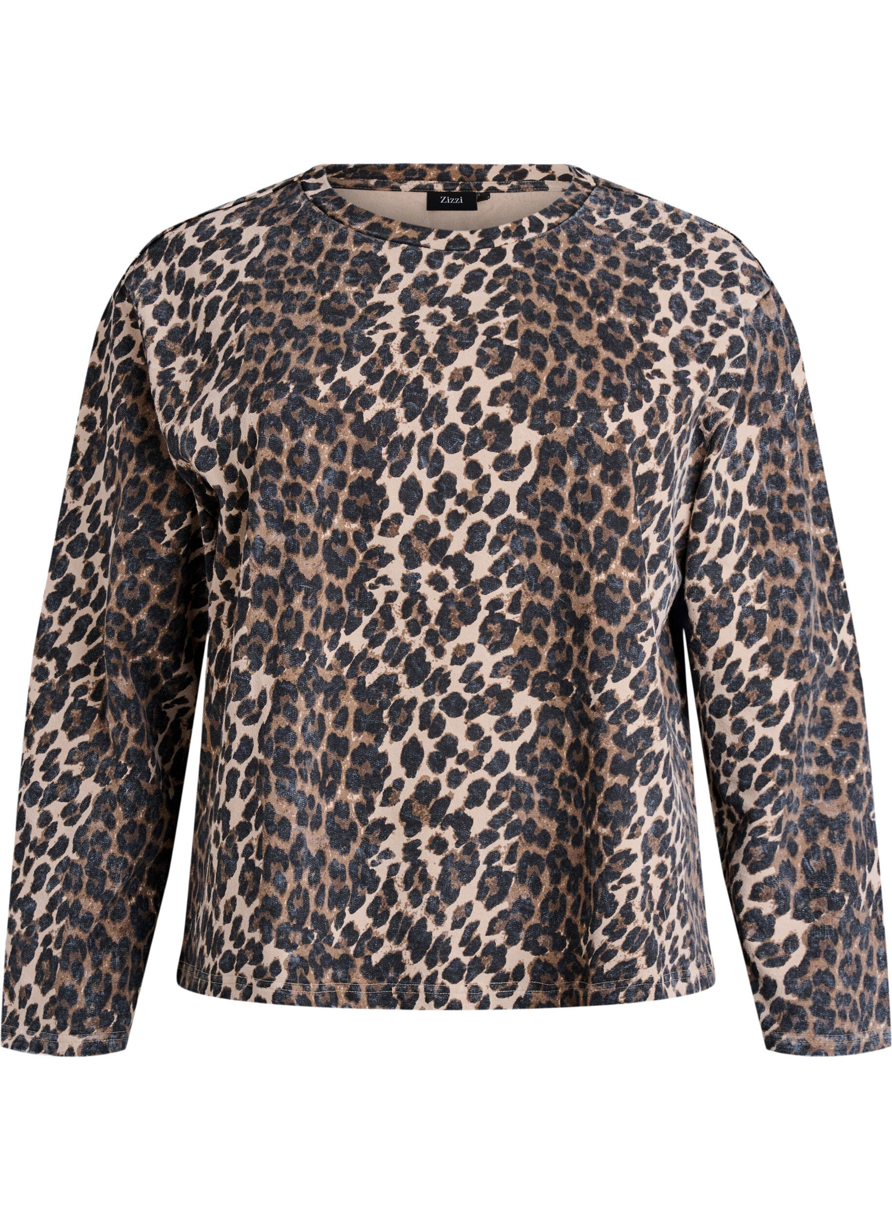 Sweatshirt mit Leopardenmuster in verwaschener Optik