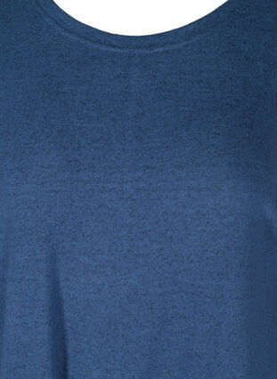 Melierte Bluse mit verstellbarem Bund, Vintage Indigo Mel, Packshot image number 2