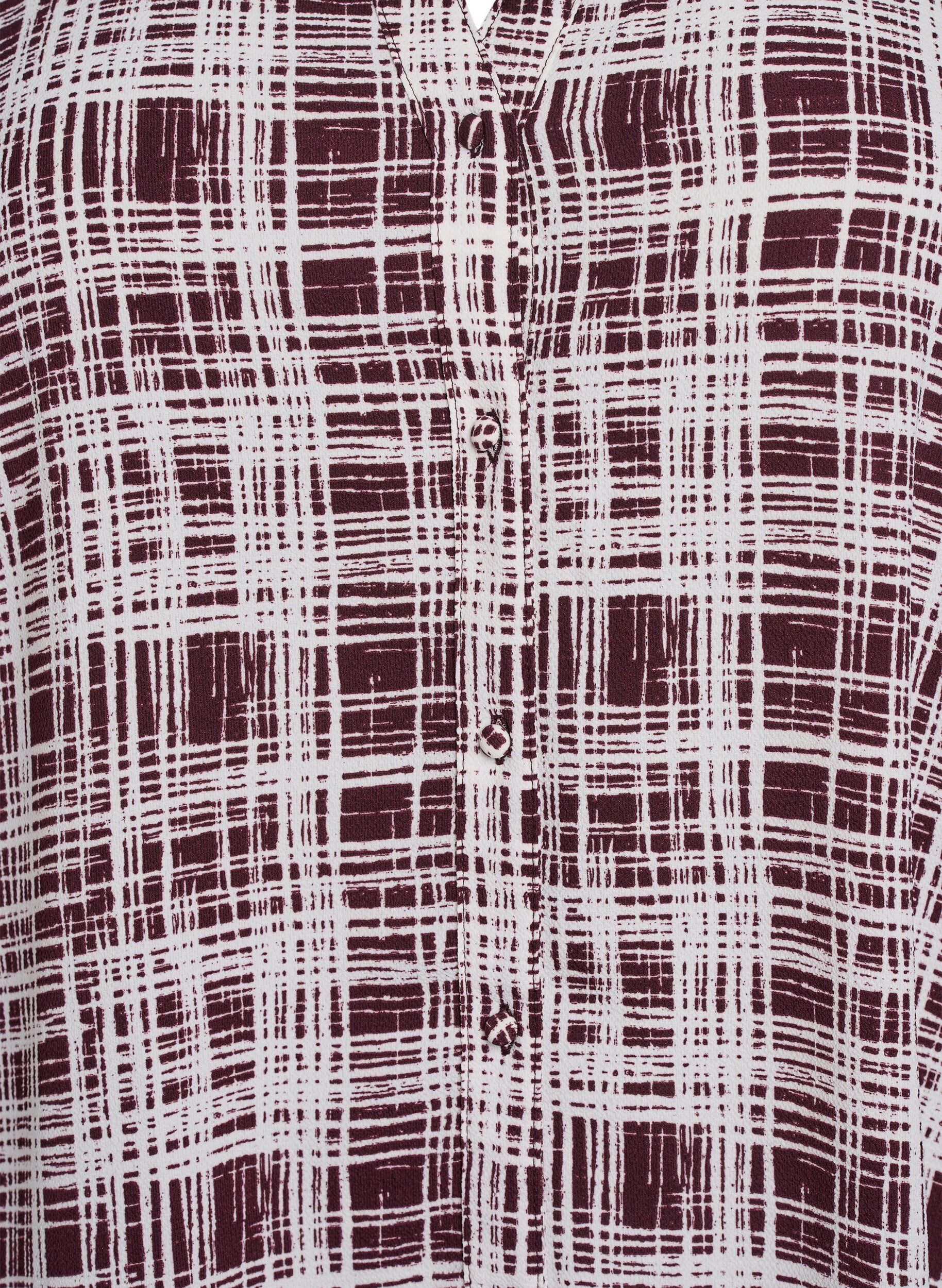 ZizziA-Linien-Midi-Kleid mit kurzen &Auml;rmeln, Dunkles Bordeaux, Packshot image number 2