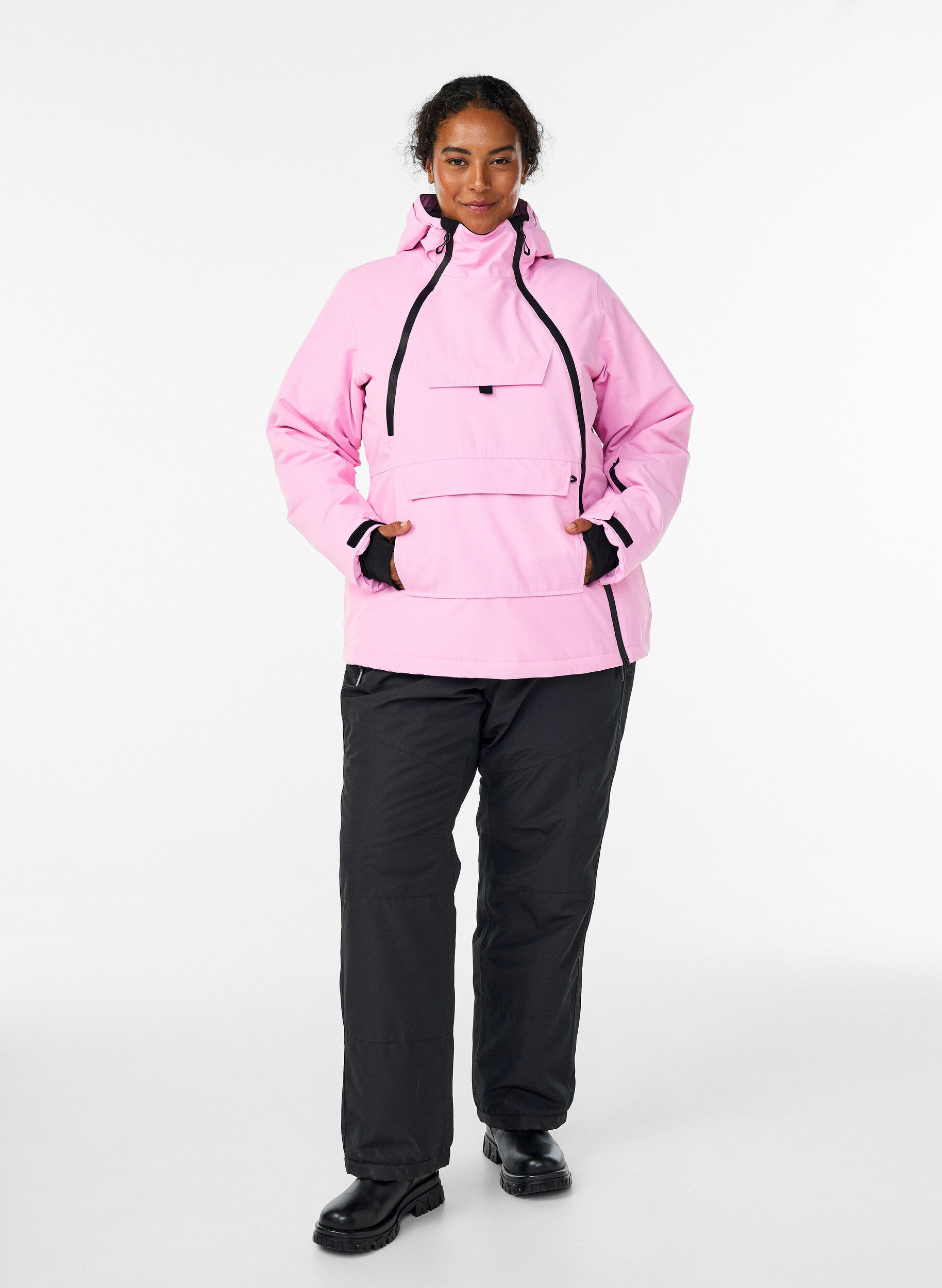ZizziFunktionelle Skijacke mit Kapuze, Pink, Model image number 1