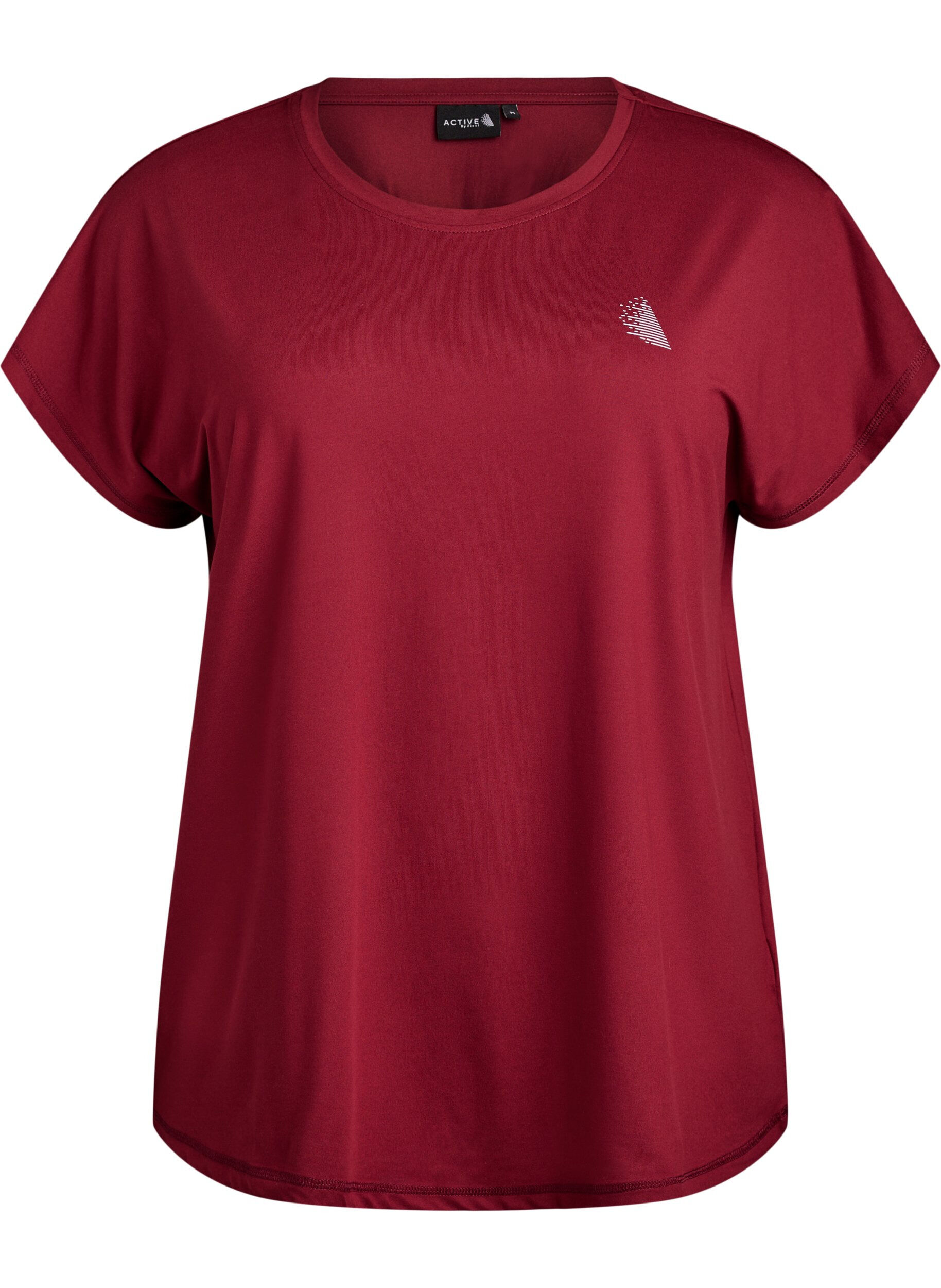 ZizziEinfarbiges Trainings-T-Shirt, Rot, Packshot image number 0