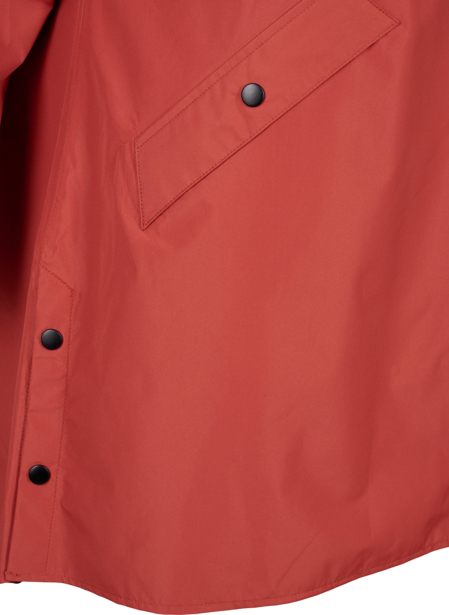 ZizziRegenjacke mit Taschen und Kapuze, Rot, Packshot image number 3