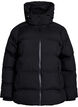 Kurze Steppjacke mit abnehmbarer Kapuze, Schwarz, Packshot image number 0