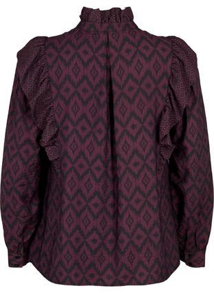 Shirtbluse aus Viskose mit Rüschendetails, Winetasting w. Black, Packshot image number 1