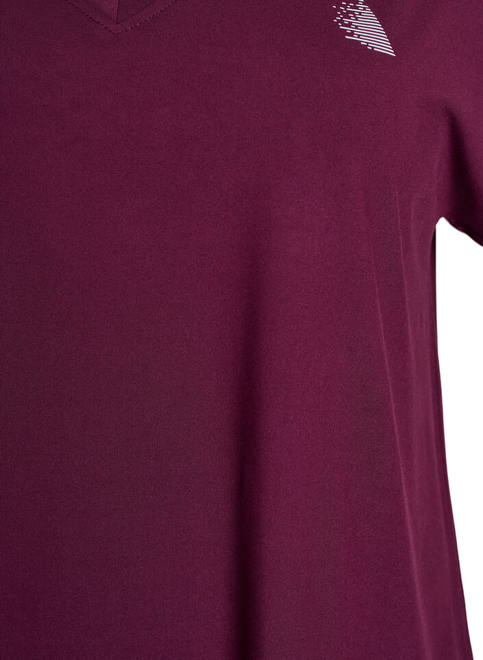 Lockeres Trainings-T-Shirt mit V-Ausschnitt, Rot, Packshot image number 2