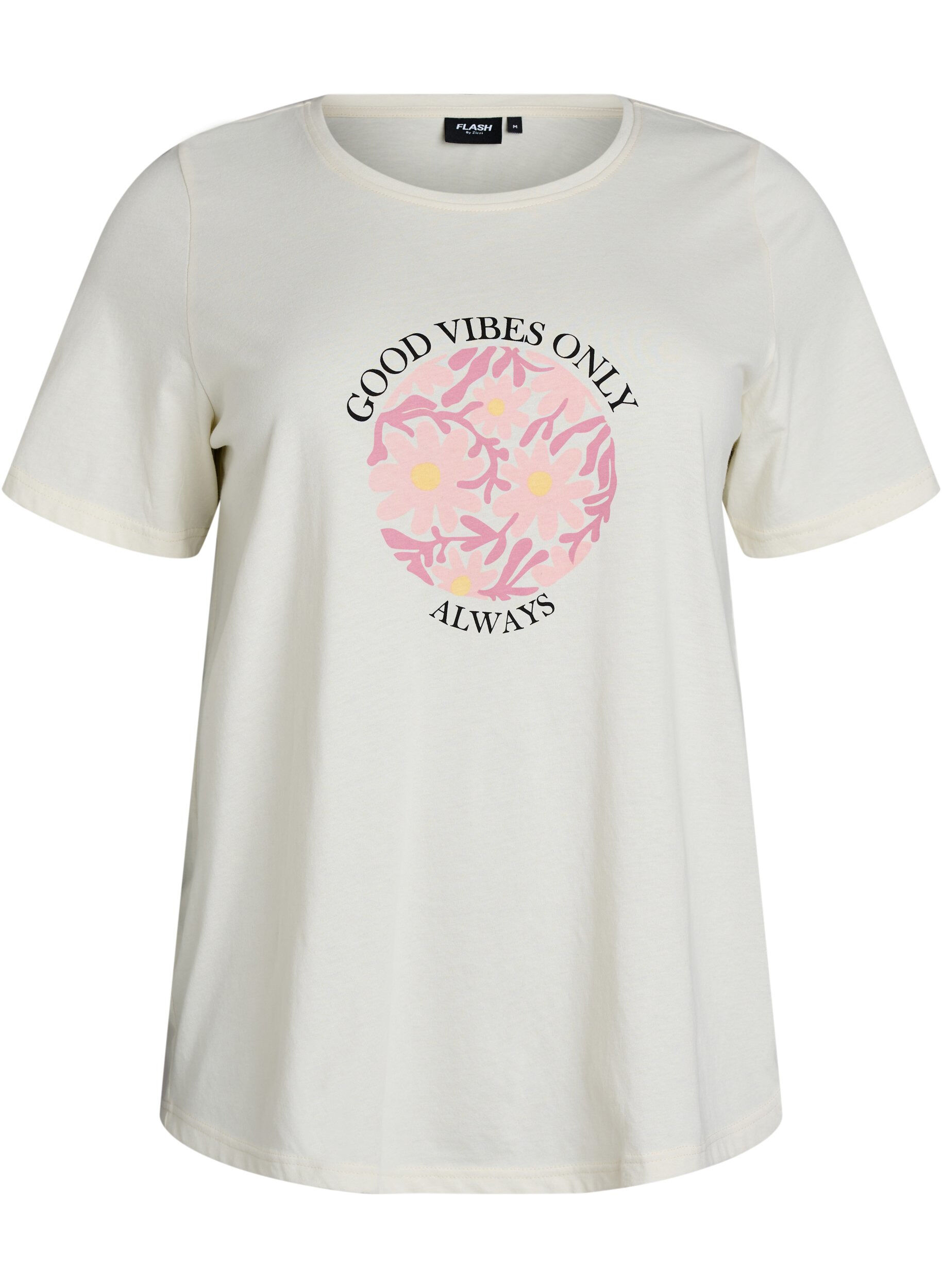 ZizziT-Shirt mit Print, Vanille, Packshot image number 0