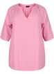 Tunika mit 3/4-Ärmeln aus Baumwolle, Rosebloom, Packshot image number 0