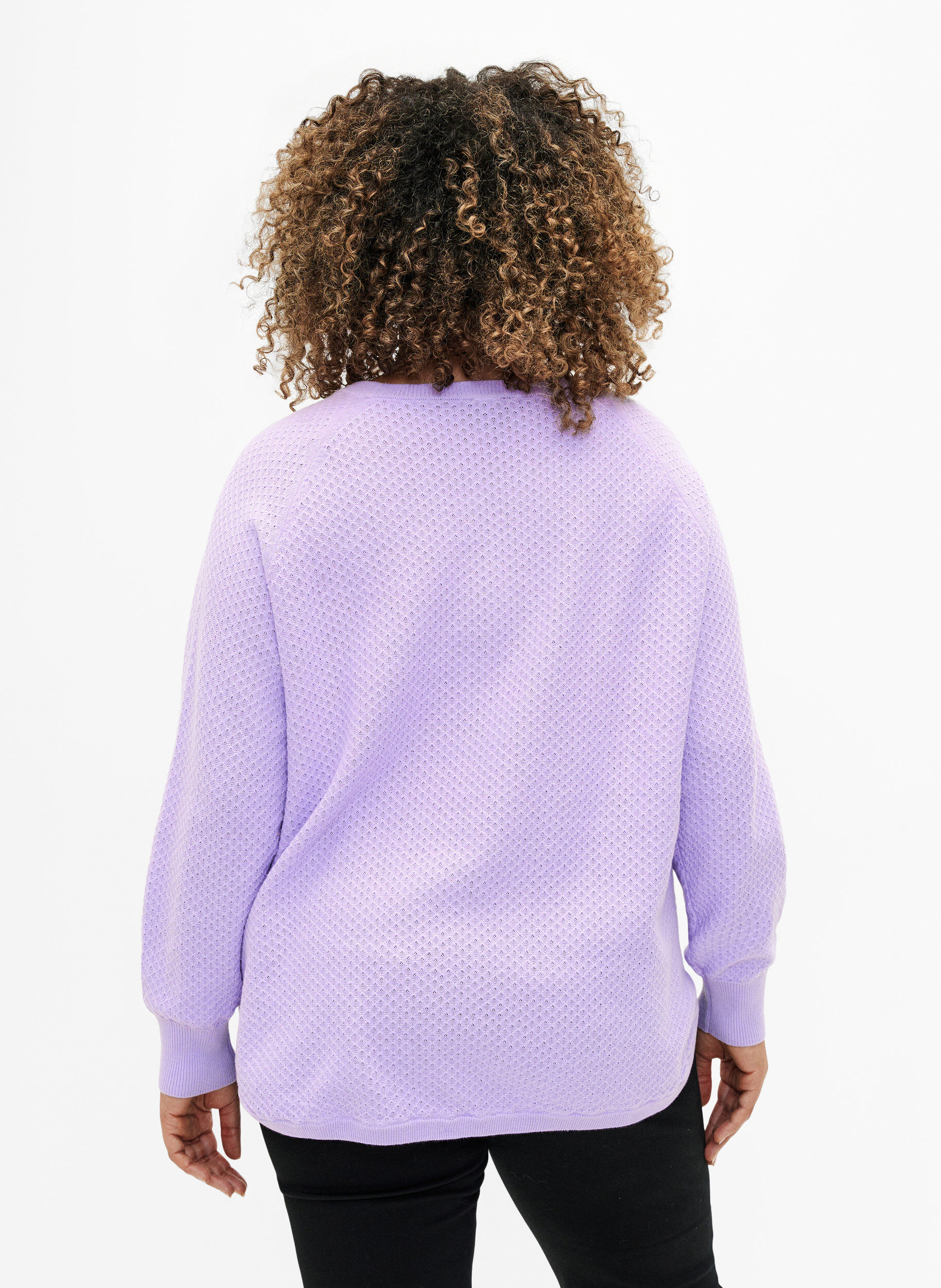 ZizziPullover aus Bio-Baumwolle mit Strukturmuster, Lavender, Model image number 1