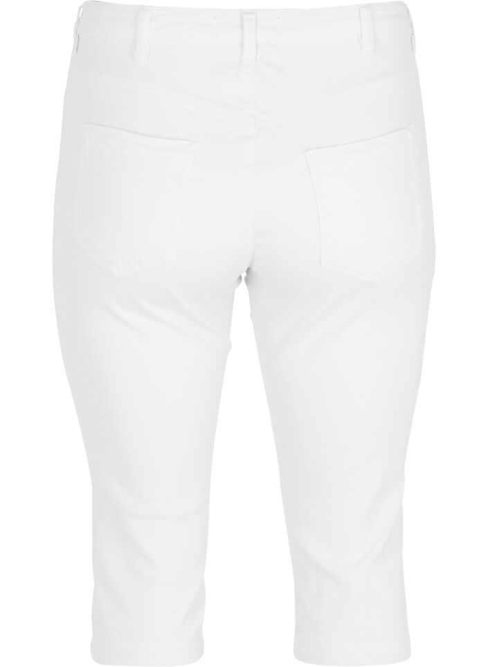 Hoch taillierte Amy Capri Jeans mit Super Slim Fit, Wei&szlig;, Packshot image number 1