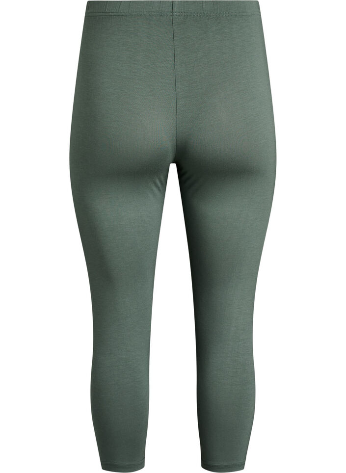 Basic 3/4-Leggings aus Viskose, Gr&uuml;n, Packshot image number 1