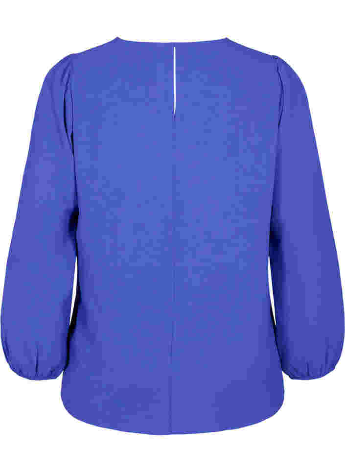 Bluse mit Puffärmeln, Royal Blue, Packshot image number 1