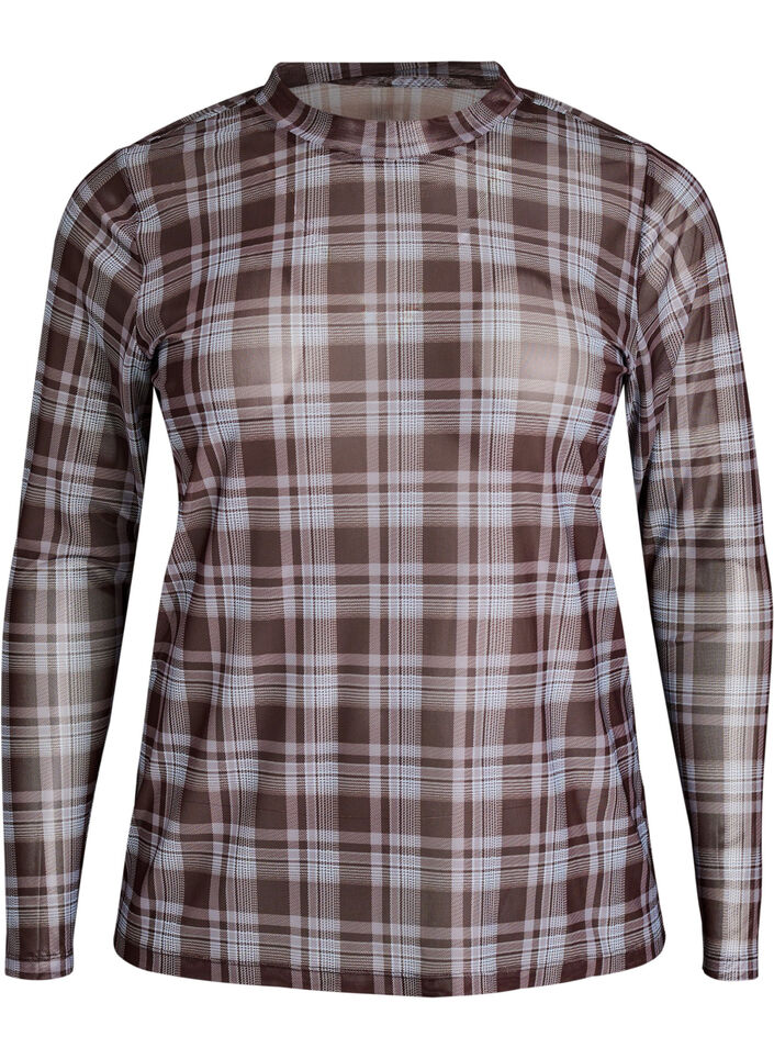 Bluse aus Mesh mit Punkten, 9995, Packshot image number 0