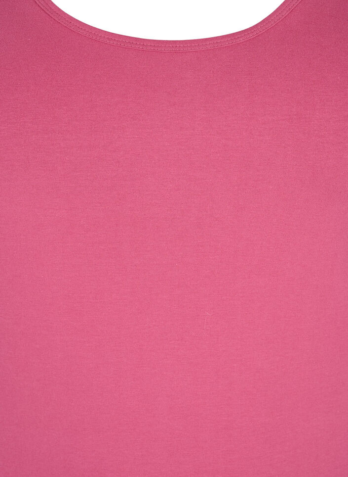 Solide Farbe Grundoberteil aus Baumwolle, Rot, Packshot image number 2