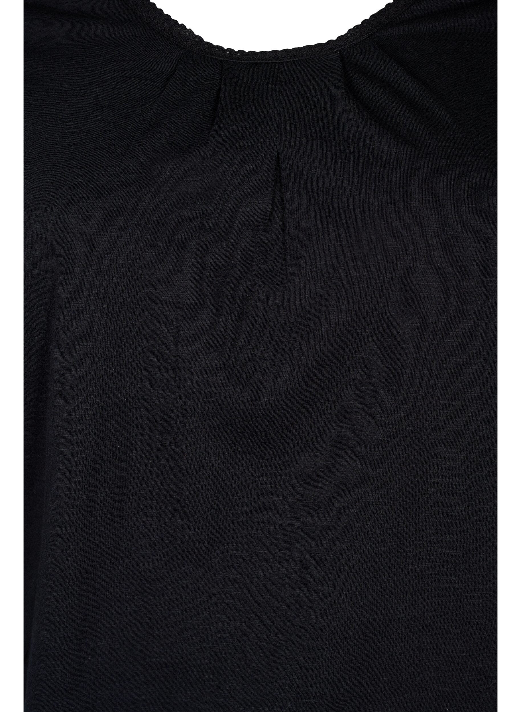 ZizziBaumwollbluse mit 3/4 &Auml;rmeln, Black, Packshot image number 2