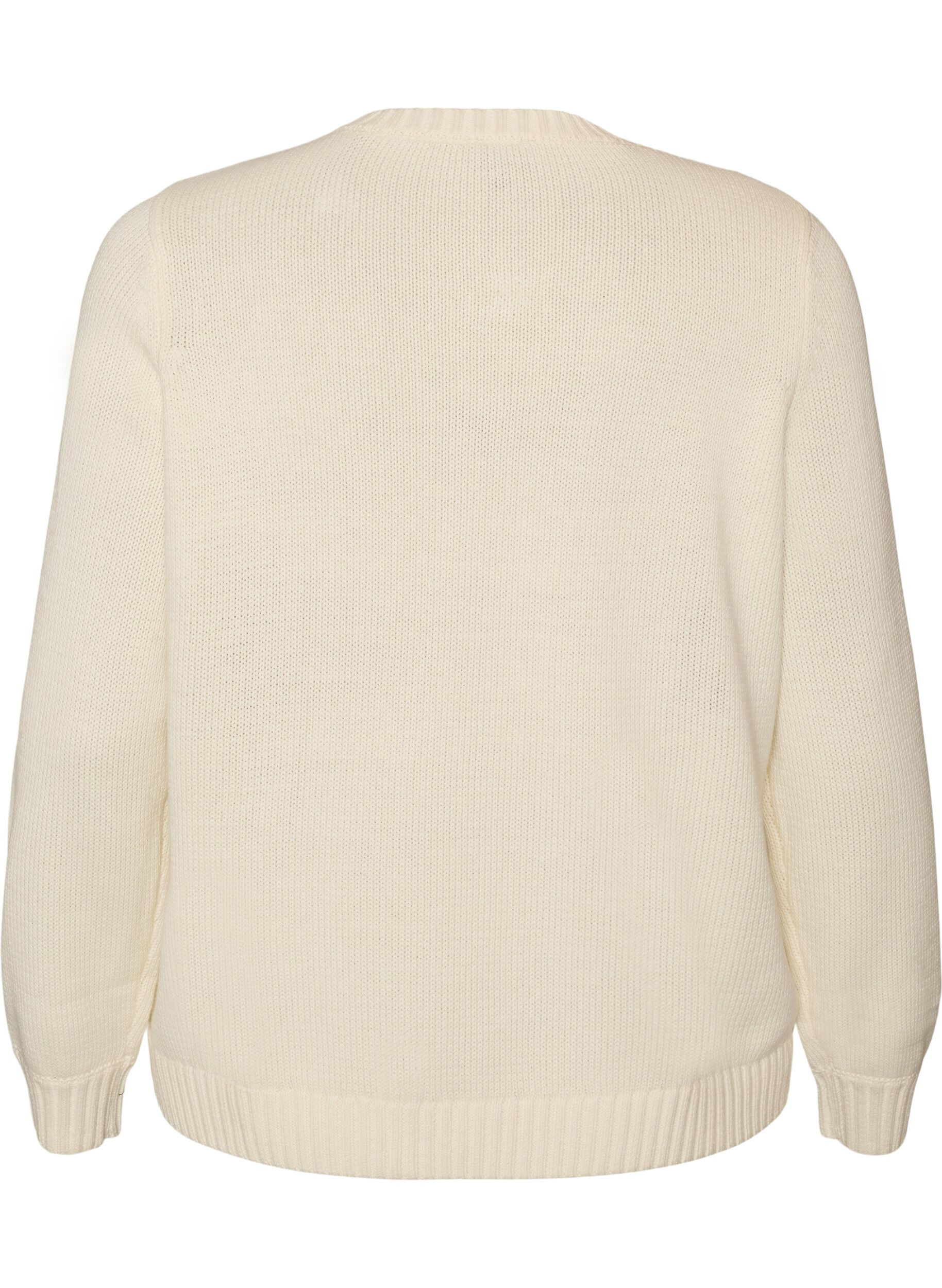ZizziStrickjacke mit Zopfmuster, Vanille, Packshot image number 1