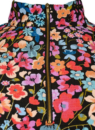 Tunika mit Blumenprint, langen Ärmeln und Reißverschlussdetail, Flower AOP, Packshot image number 2