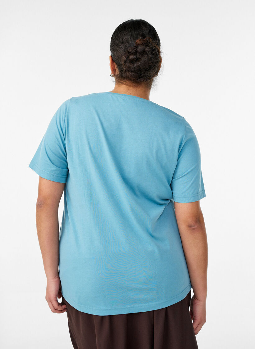 T-Shirt mit Print, Blau, Model image number 2