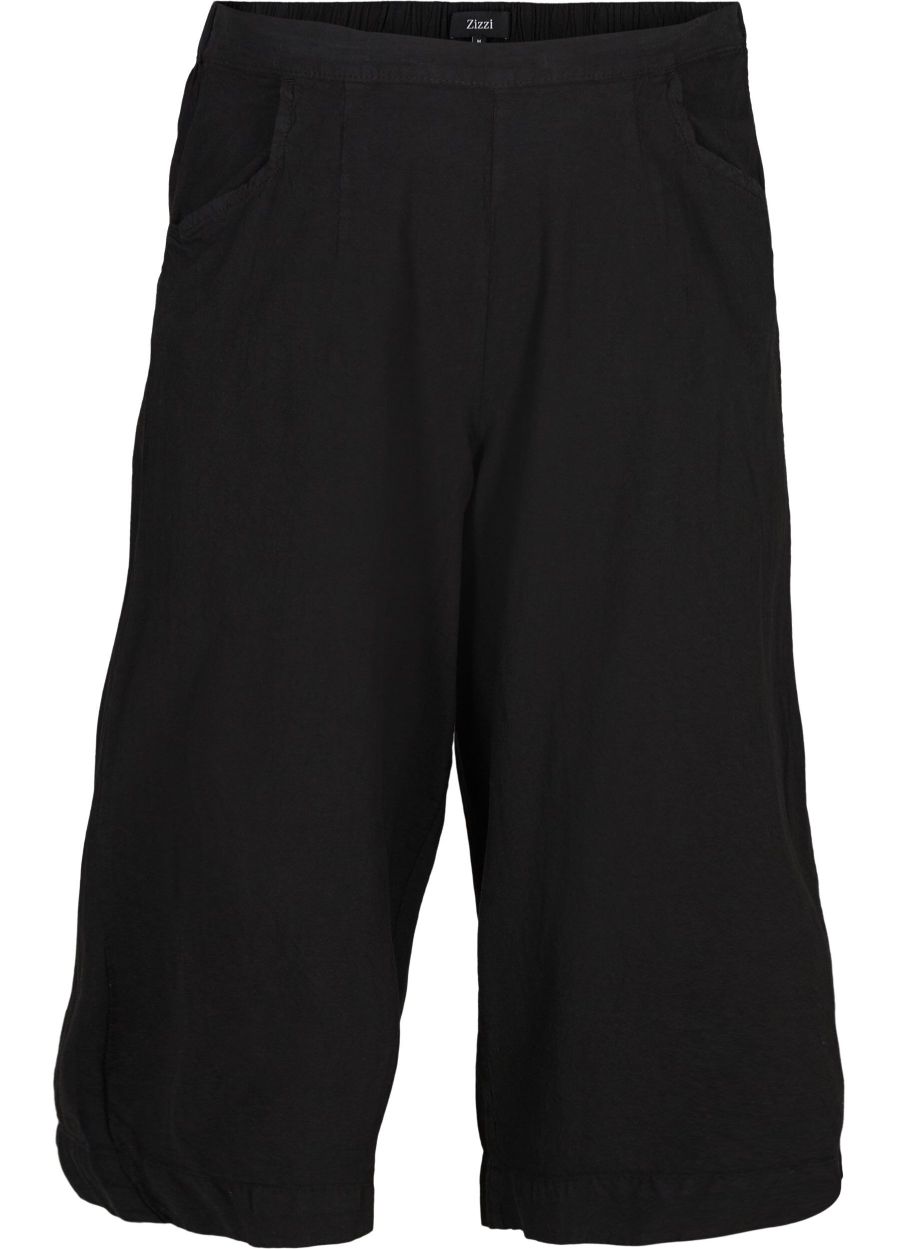 ZizziLockere Culottes aus Baumwolle, Black, Packshot image number 0