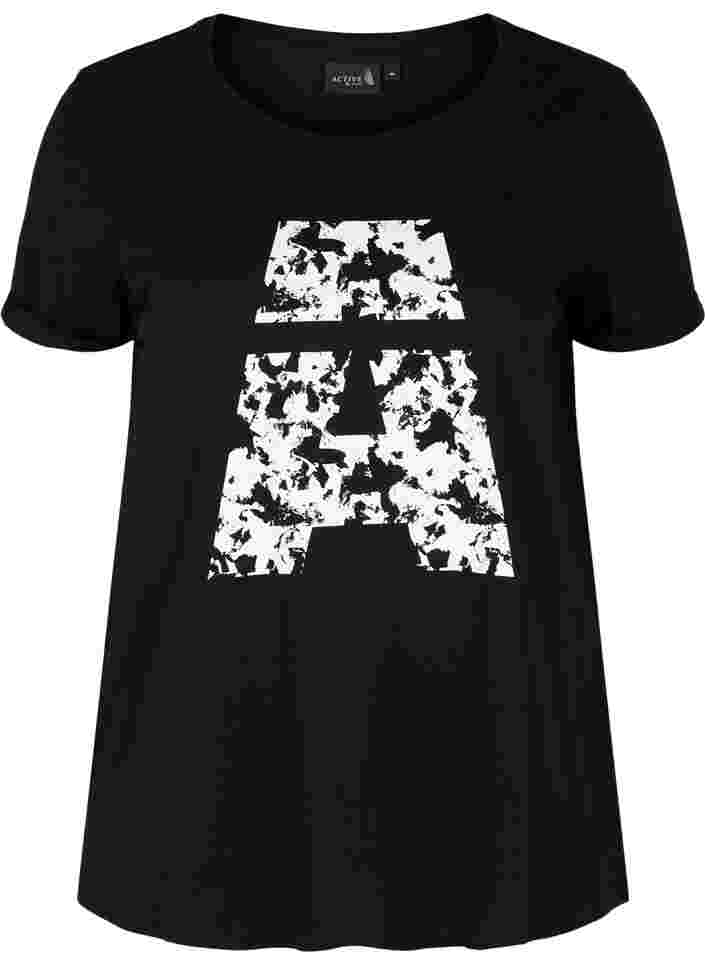 Trainings-T-Shirt mit Print, Black Big A, Packshot image number 0