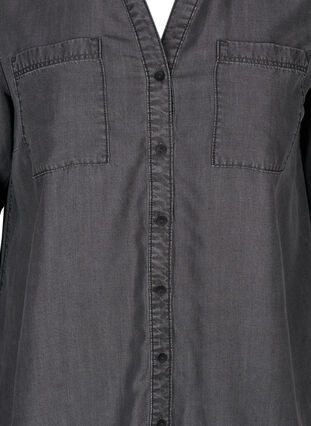 Langarm Bluse aus Lyocell, Grey Denim, Packshot image number 2