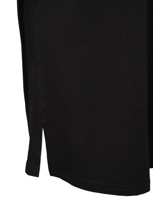 T-Shirt-Kleid aus Baumwolle mit Printdetails, Black w. Gold, Packshot image number 3