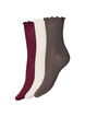 3er-Pack gerippte Socken mit Wellenkante, Braun, Packshot image number 0