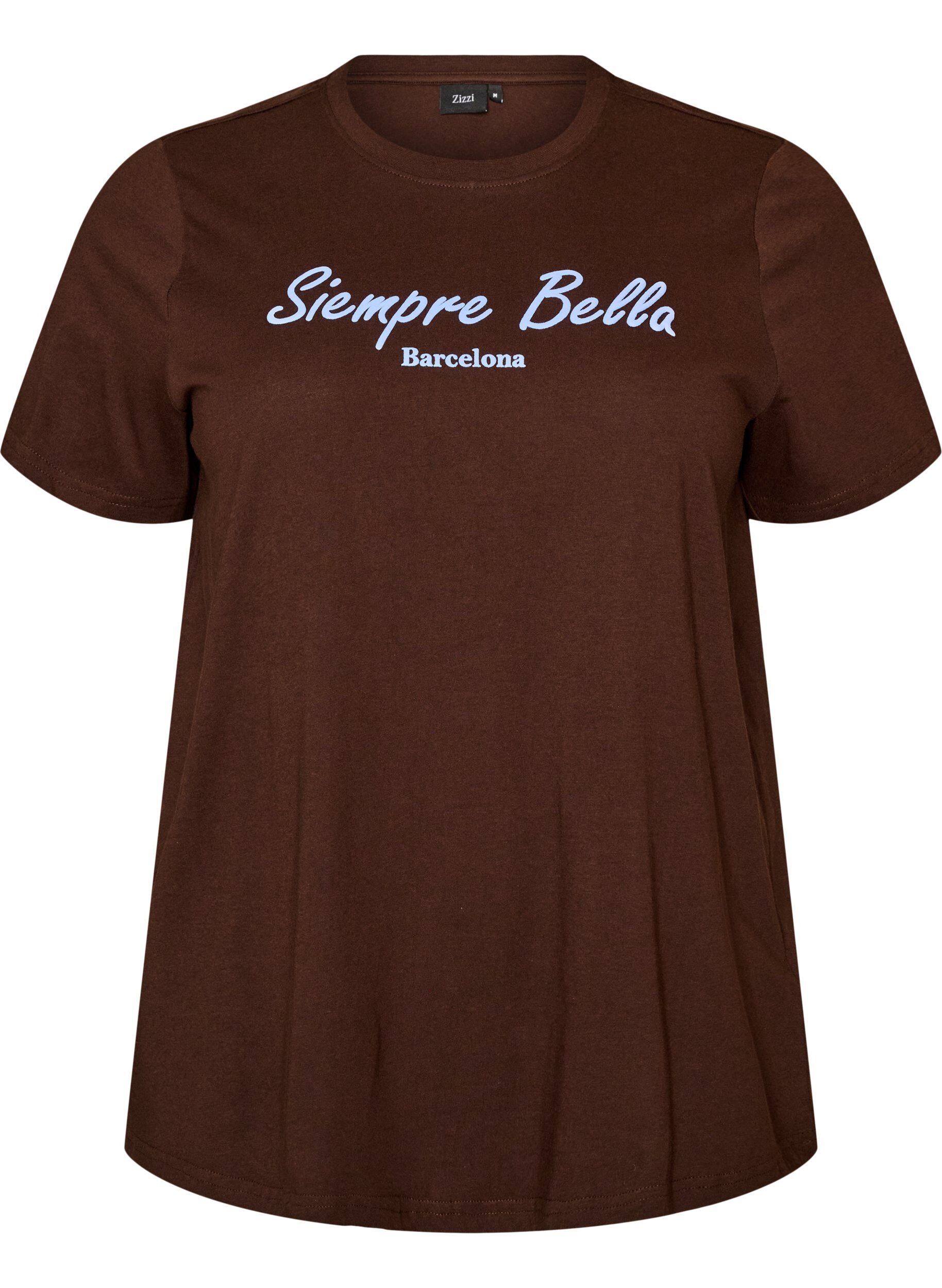 ZizziT-Shirt aus Bio-Baumwolle mit Print, Braun, Packshot image number 0