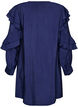 Viskosekleid mit R&uuml;schen und Bindeb&auml;ndern, Blau, Packshot image number 1