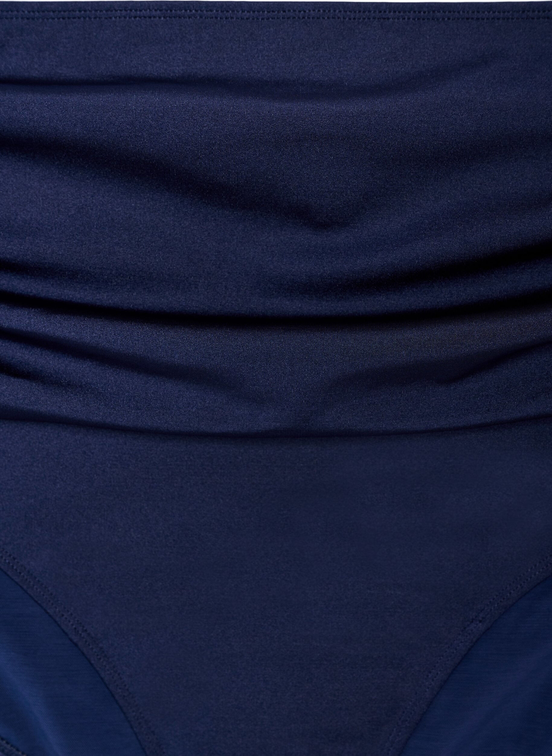 ZizziBikini-Slip mit Drapierung und hoher Taille, Blau, Packshot image number 2