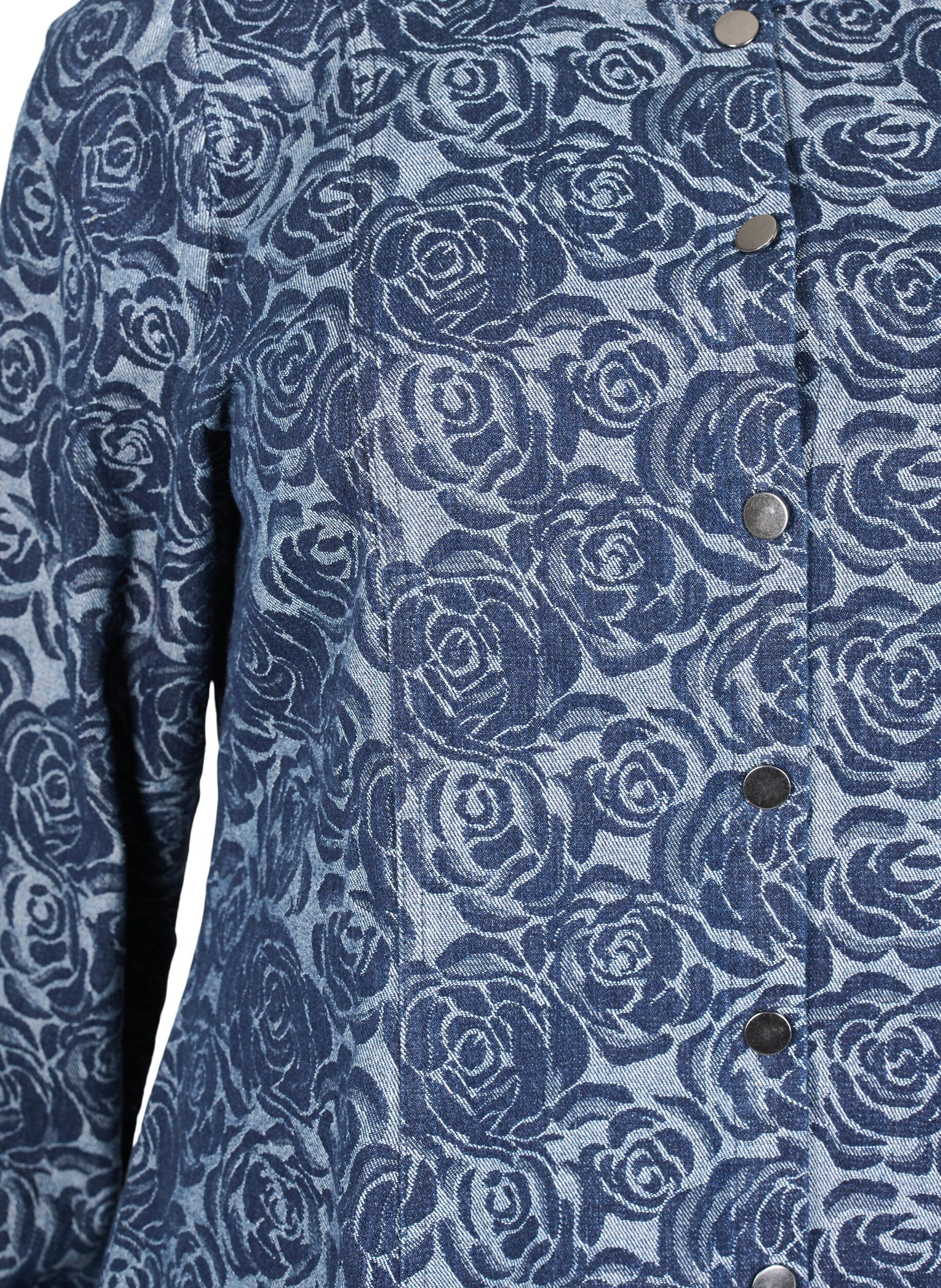 ZizziDenim-Shirt mit Rosenmuster, Denim Rose AOP, Packshot image number 2