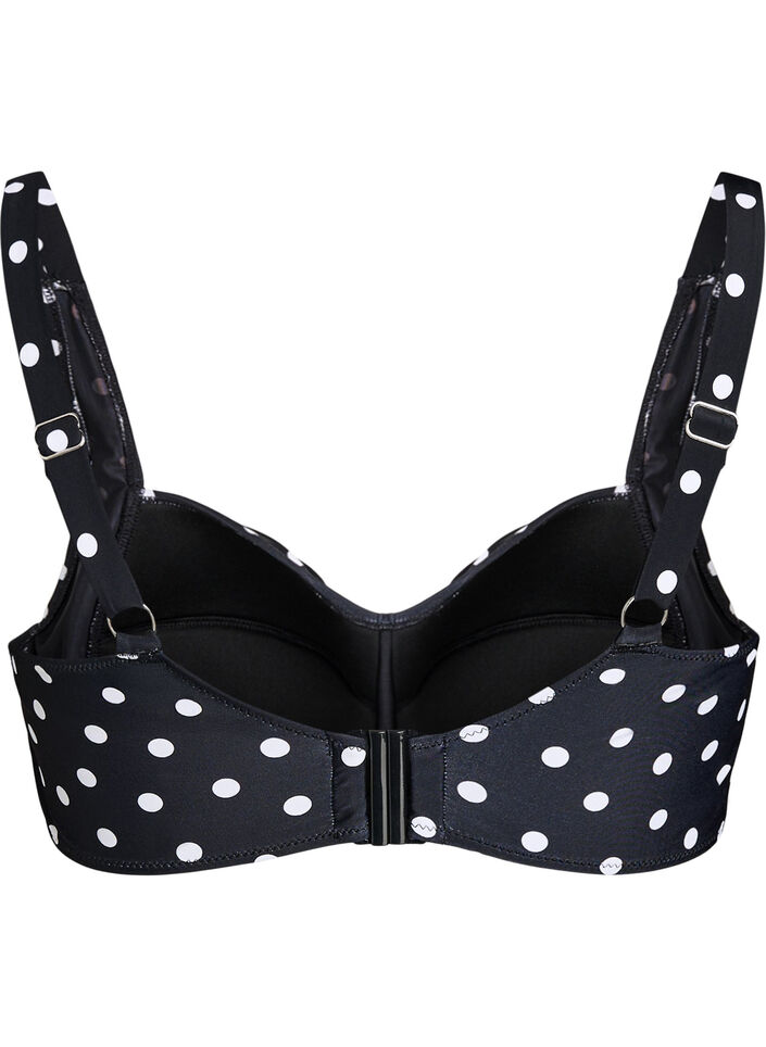 Wattierter Bikini-Oberteil mit Print, Schwarz, Packshot image number 1