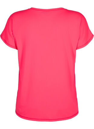 Lockeres Trainings-T-Shirt mit V-Ausschnitt, Neon Diva Pink, Packshot image number 1
