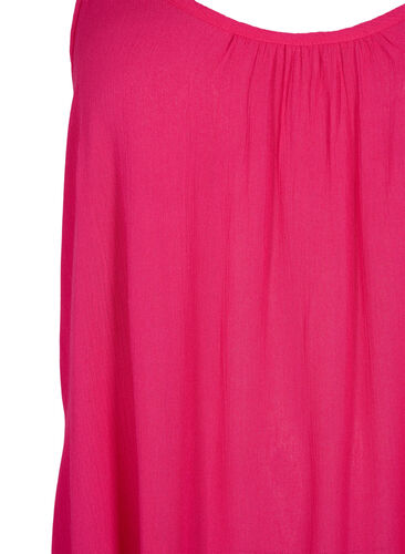Einfarbiges Trägerkleid aus Viskose, Bright Rose, Packshot image number 2