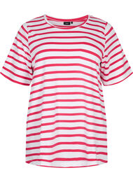Gestreiftes T-Shirt aus Baumwolle, Bright Rose Stripes, Packshot