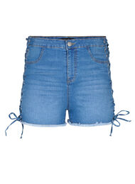 Denim-Shorts mit Schnürdetails, Blue Denim, Packshot