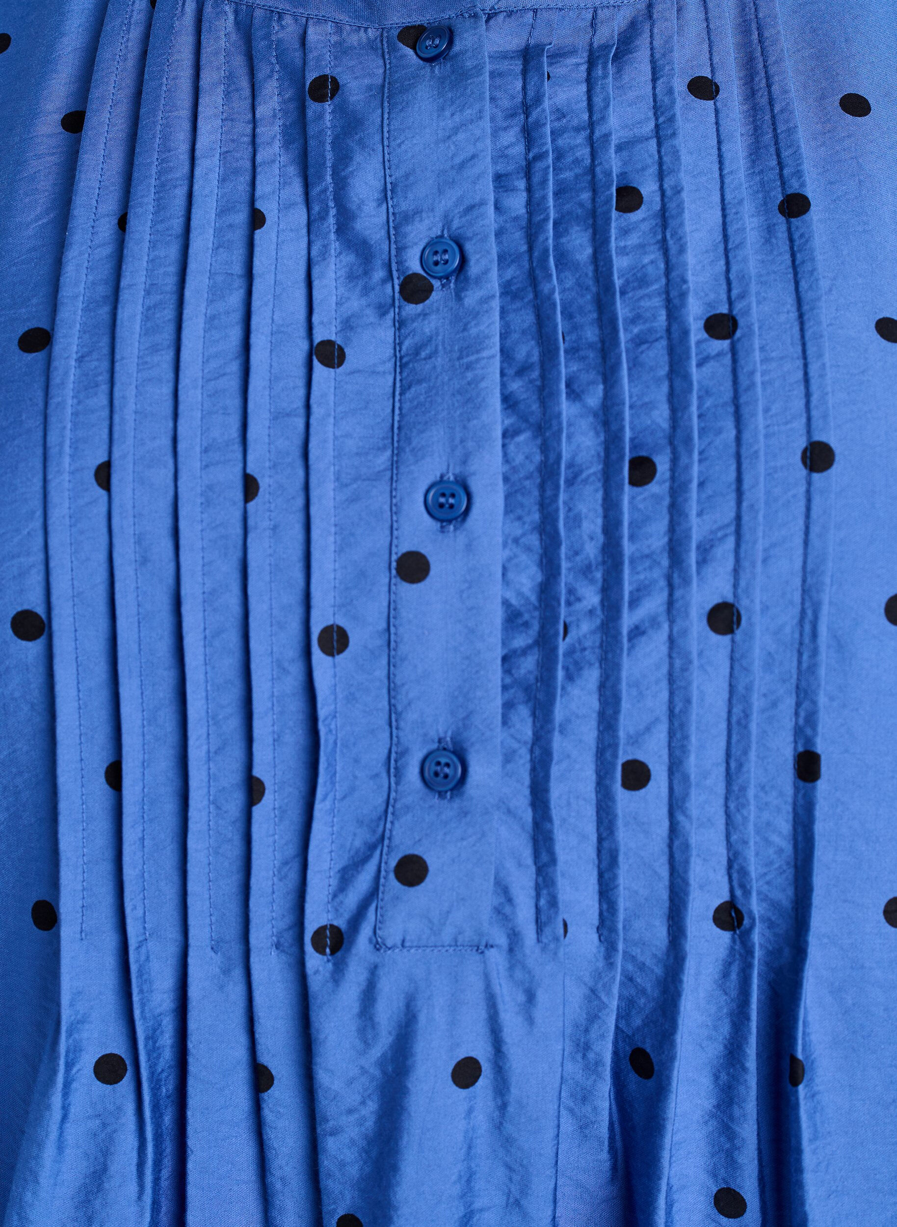 ZizziGepunktete Bluse mit langen &Auml;rmeln, Blau, Packshot image number 2
