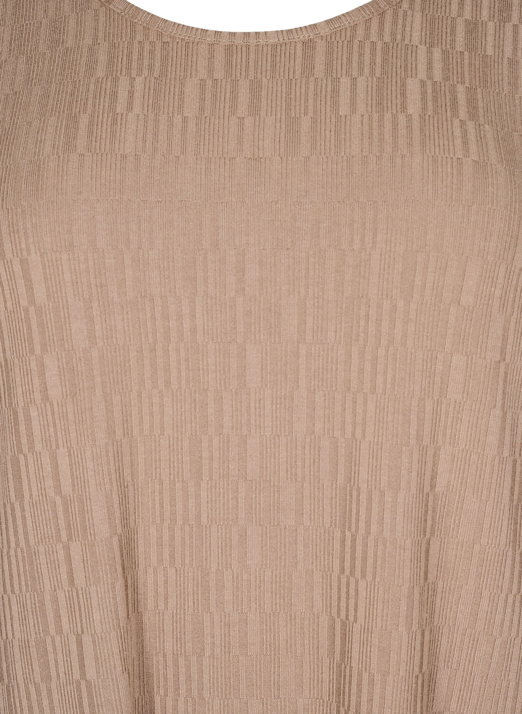 ZizziKleid mit Struktur und 3/4-&Auml;rmeln, Braun, Packshot image number 2