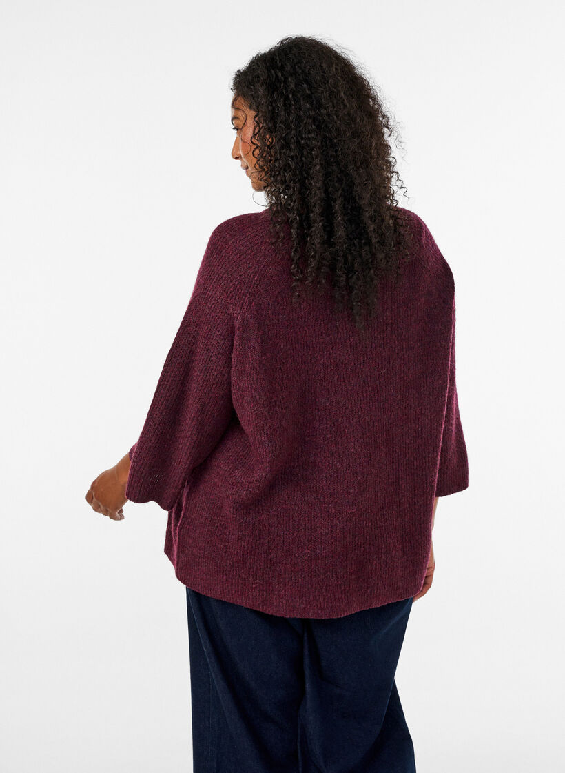 Ripppullover mit 3/4-&Auml;rmeln, Rot, Model image number 2