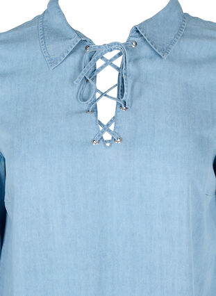 Tunika mit 3/4-Ärmeln, Light blue denim, Packshot image number 2