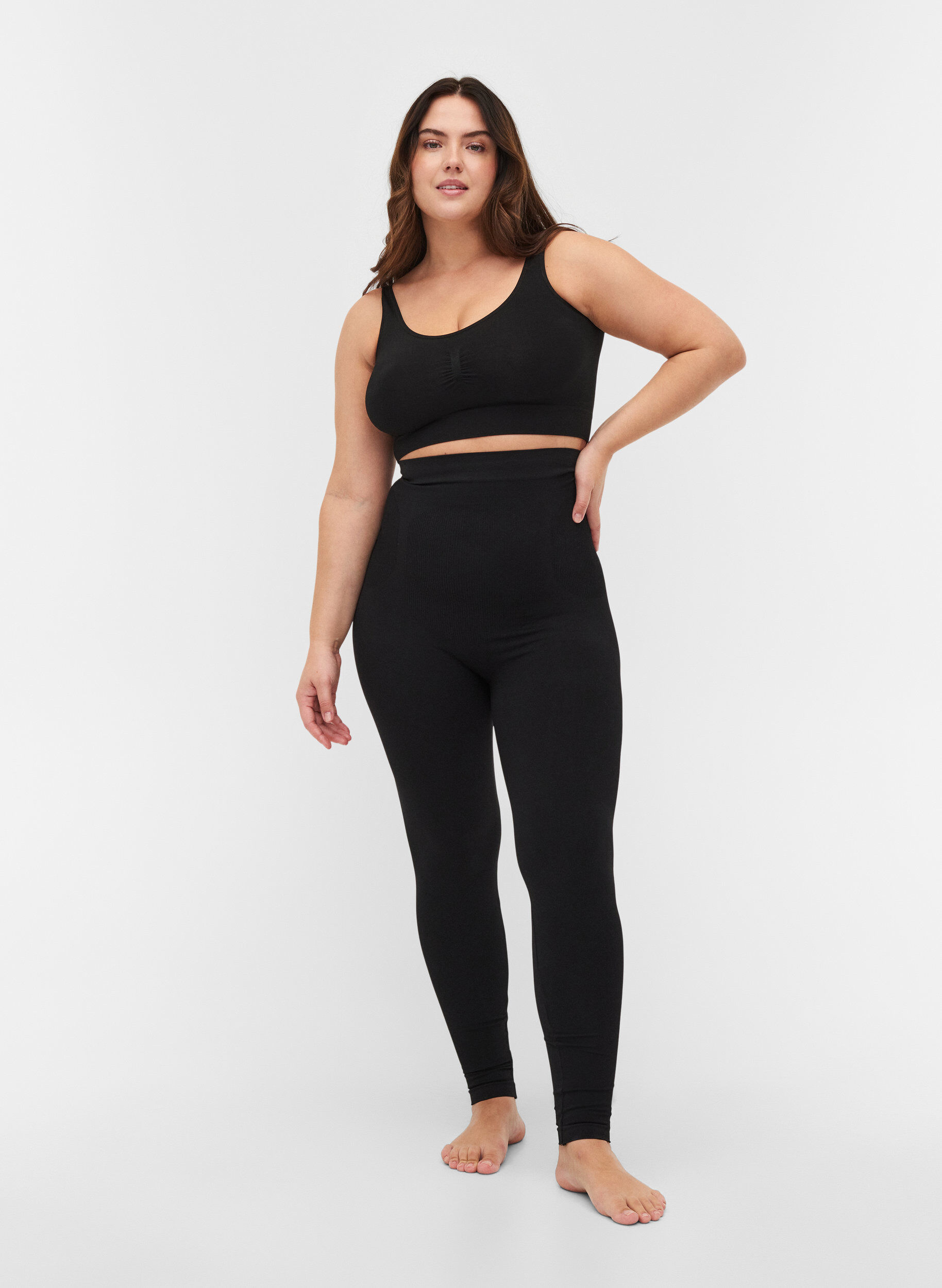 ZizziShapewear Leggings mit hoher Taille, Black, Model image number 0