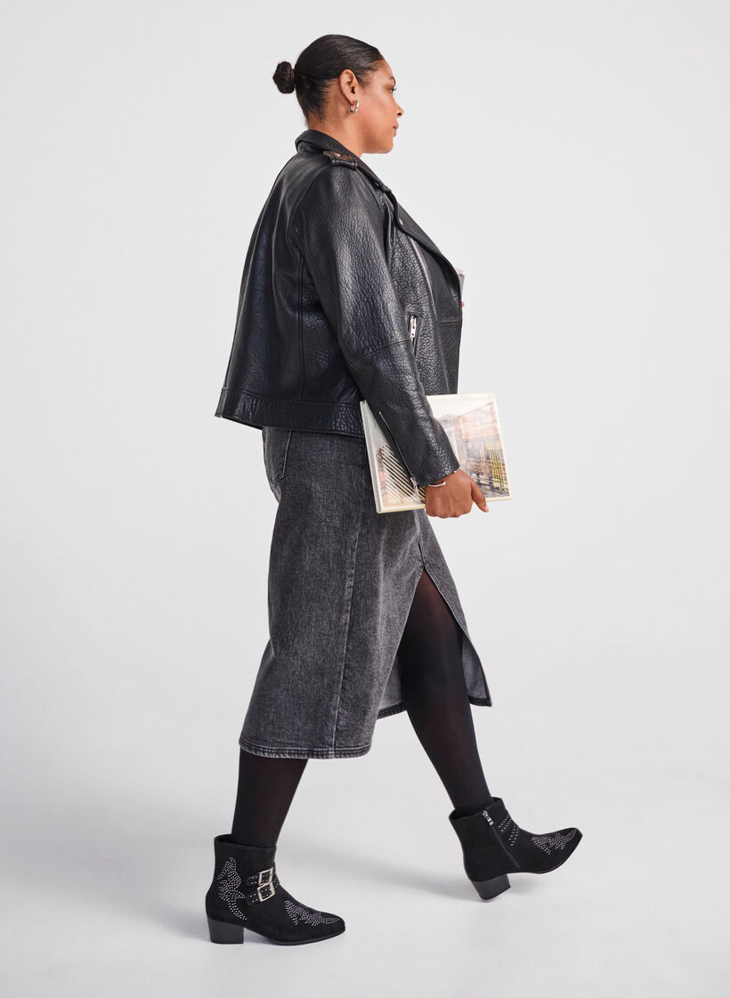 Extra-Weite - Stiefelette mit Nieten und Schnallen, Black, Image image number 0