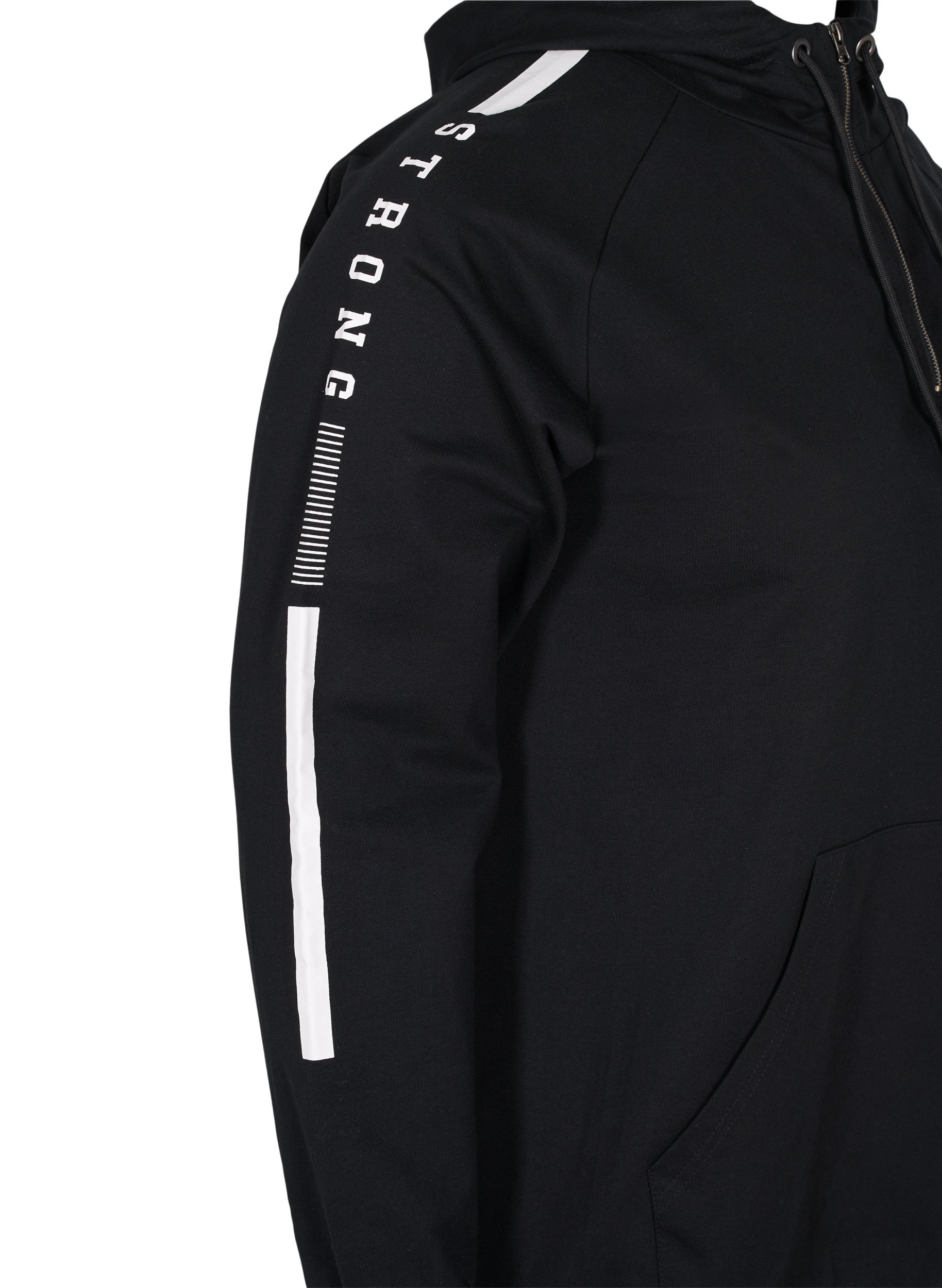 Sweatshirt mit Kapuze und Reißverschluss, Black, Packshot image number 3