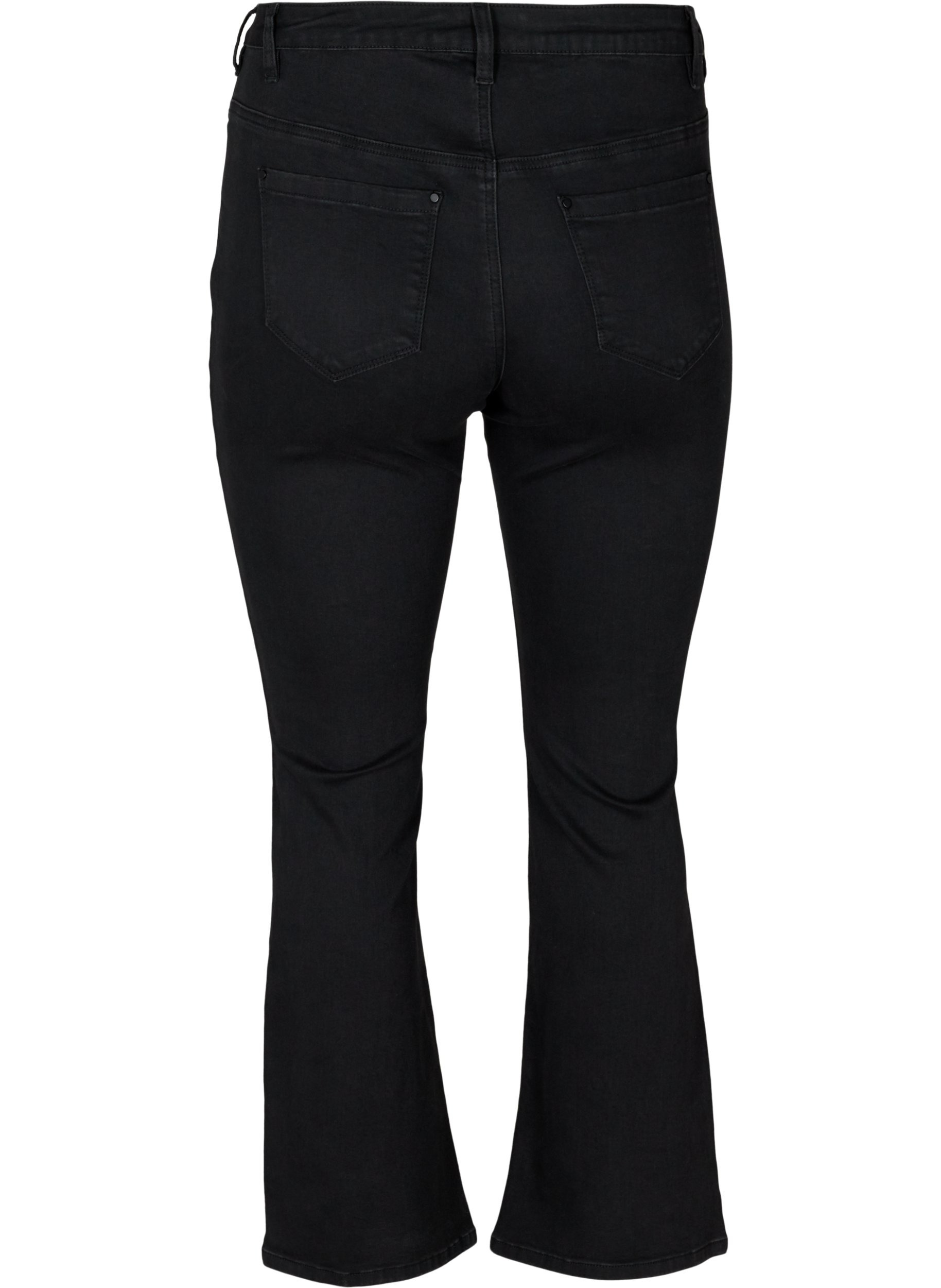 Ellen Bootcut Jeans mit hoher Taille, Black, Packshot image number 1