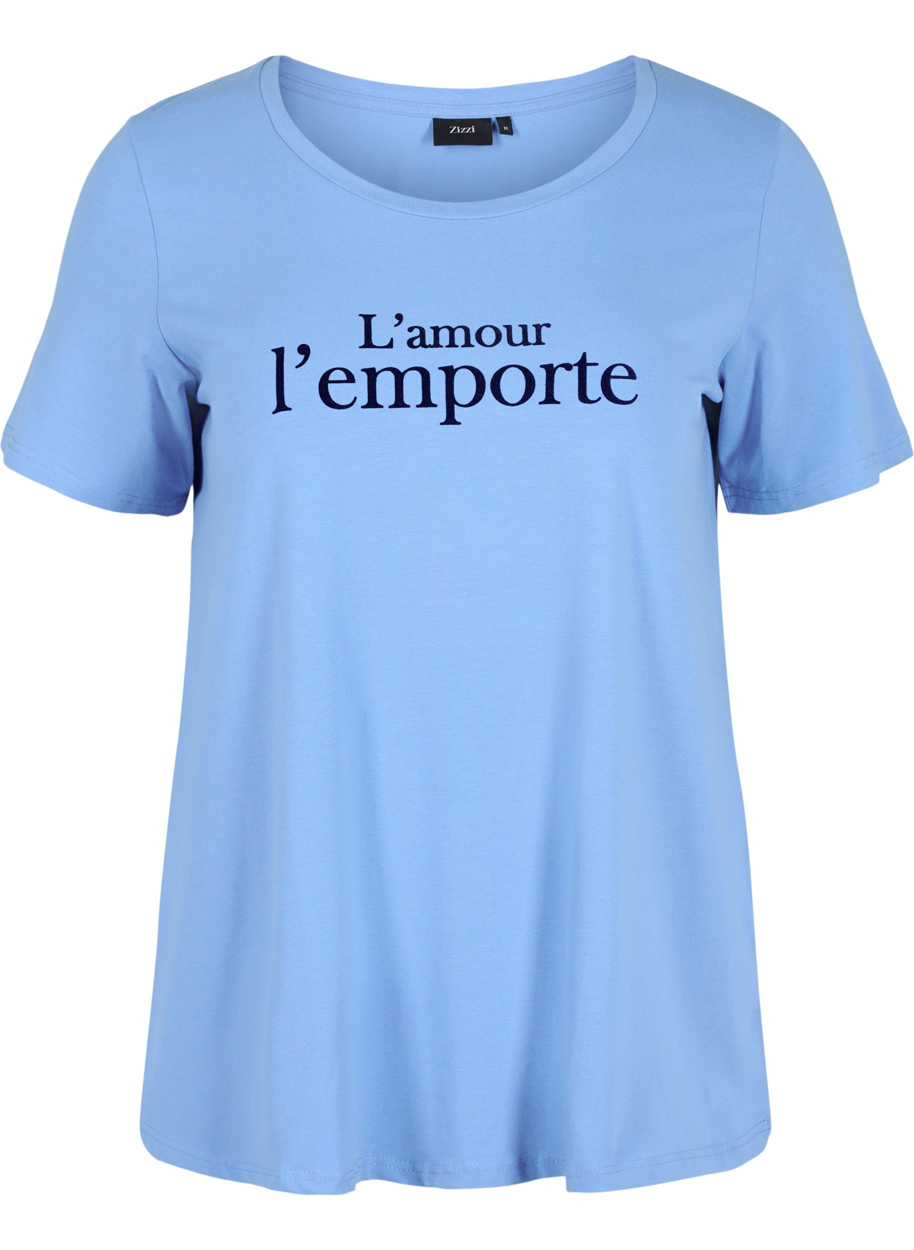 Kurzarm T-Shirt aus Baumwolle mit Aufdruck, Ultramarine / N.Sky, Packshot image number 0