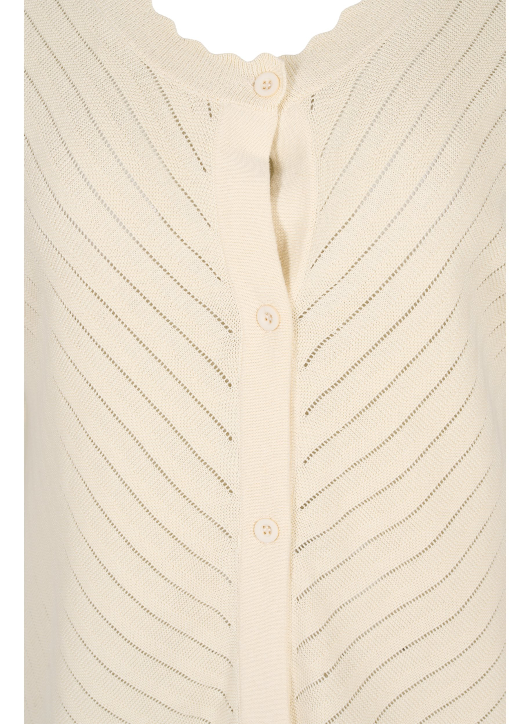 Strickjacke mit kurzen Ärmeln, Warm Off-white, Packshot image number 2