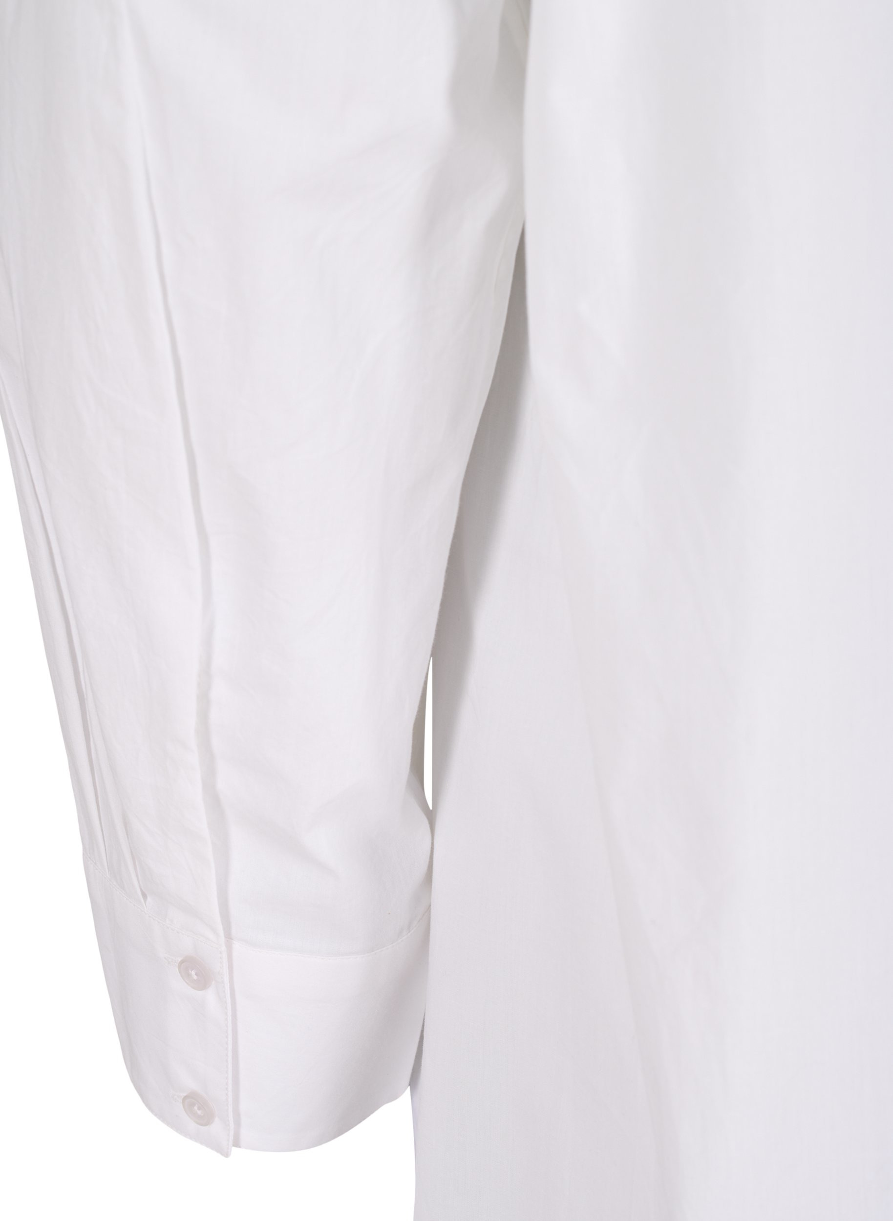 Lange Hemdbluse aus Baumwolle mit großem Kragen, Bright White, Packshot image number 3