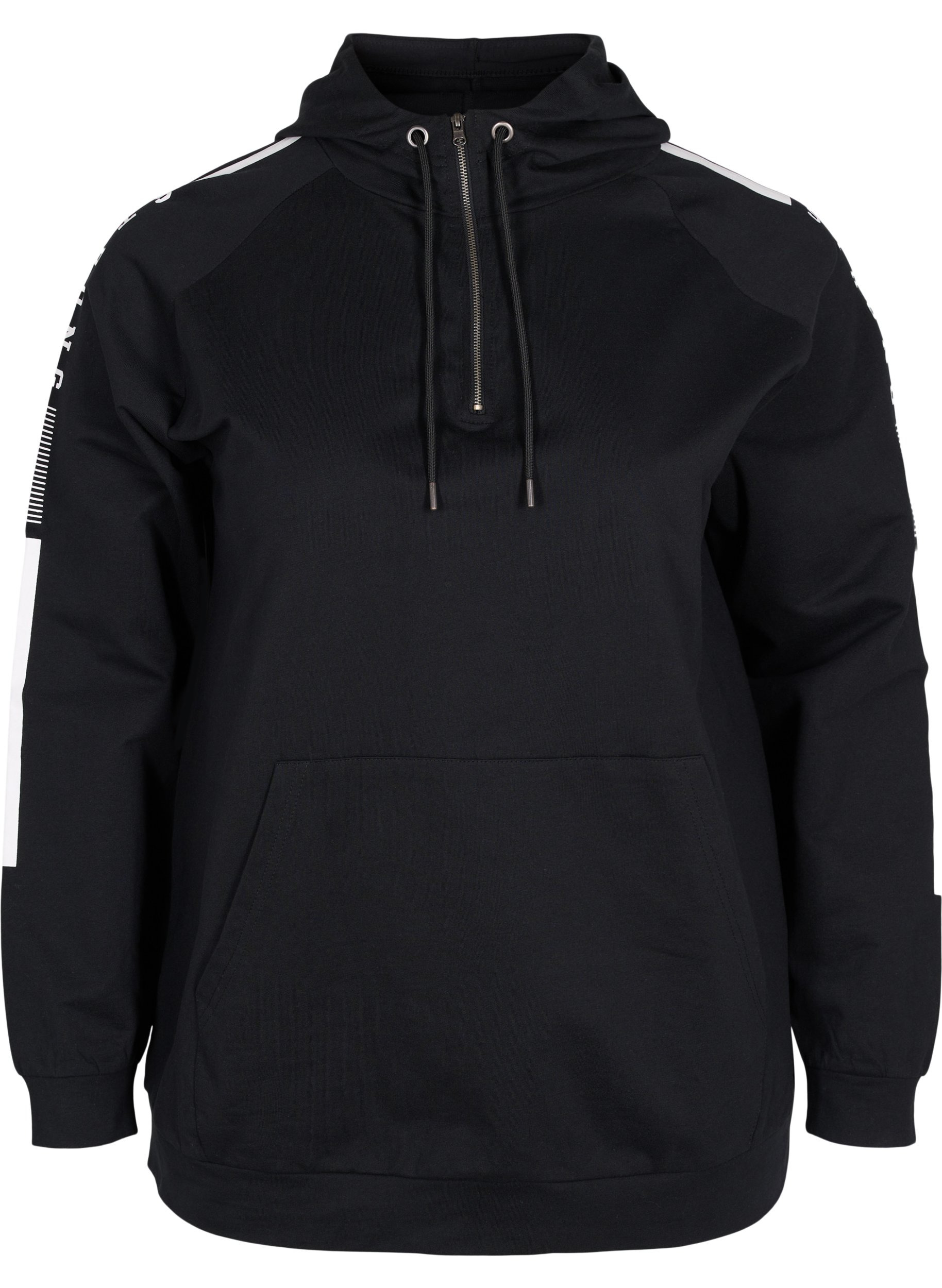 Sweatshirt mit Kapuze und Reißverschluss, Black, Packshot image number 0