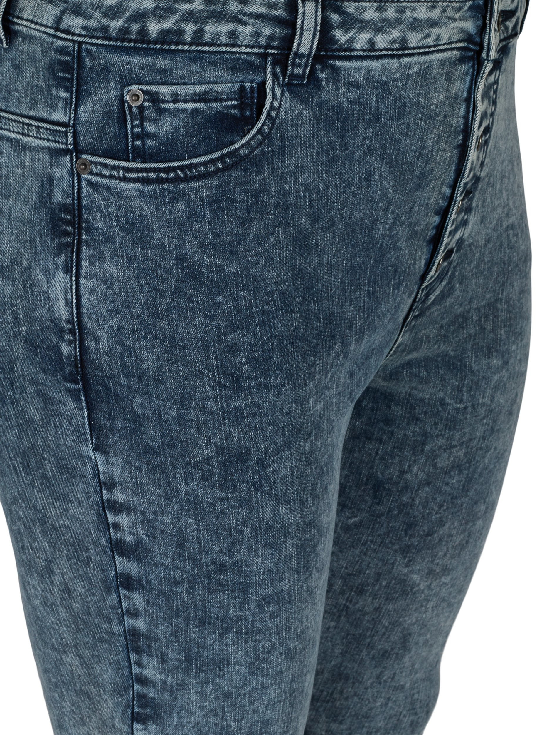 Cropped Bea Jeans mit extra hoher Taille, Blue Snow Wash, Packshot image number 2