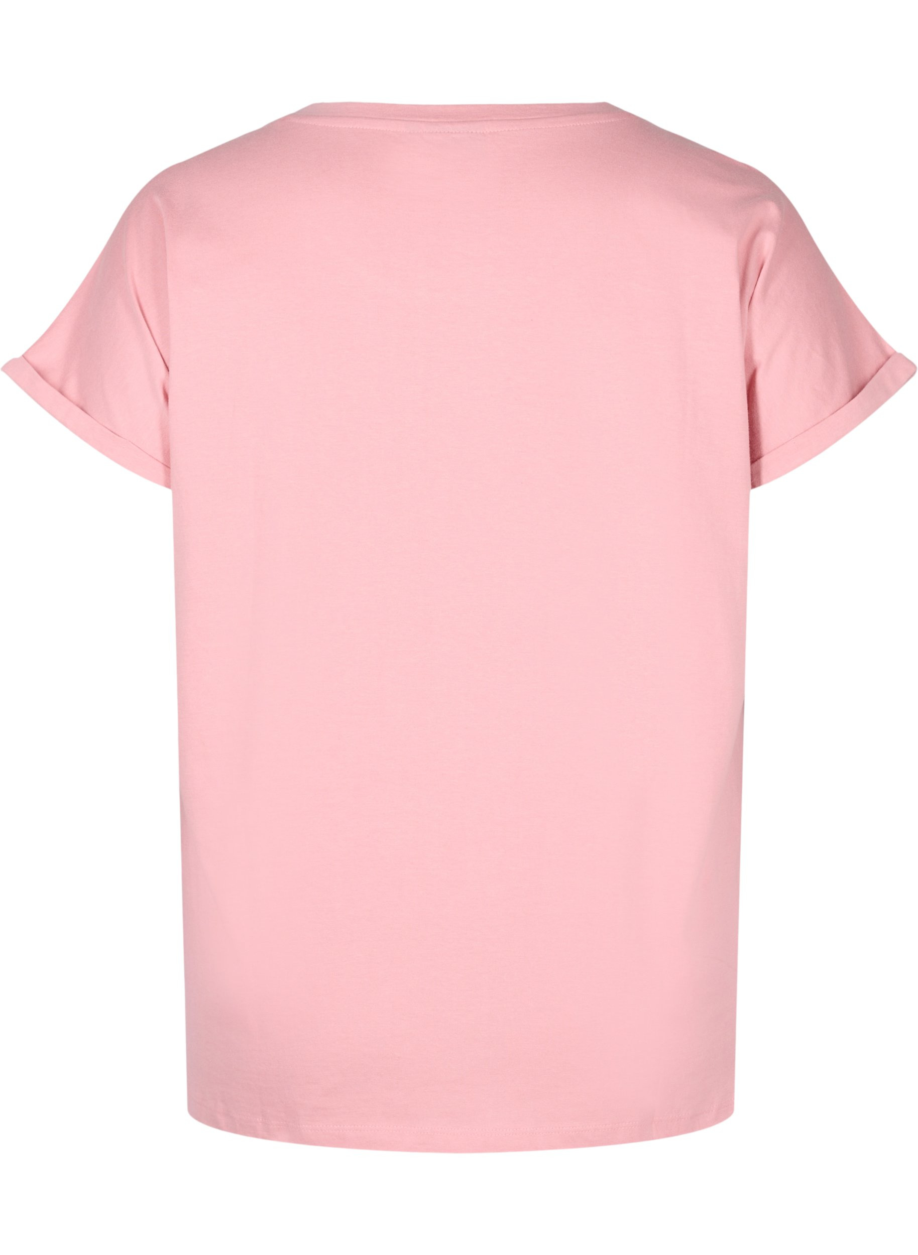 T-Shirt aus Baumwolle mit Lochstickerei , Blush, Packshot image number 1