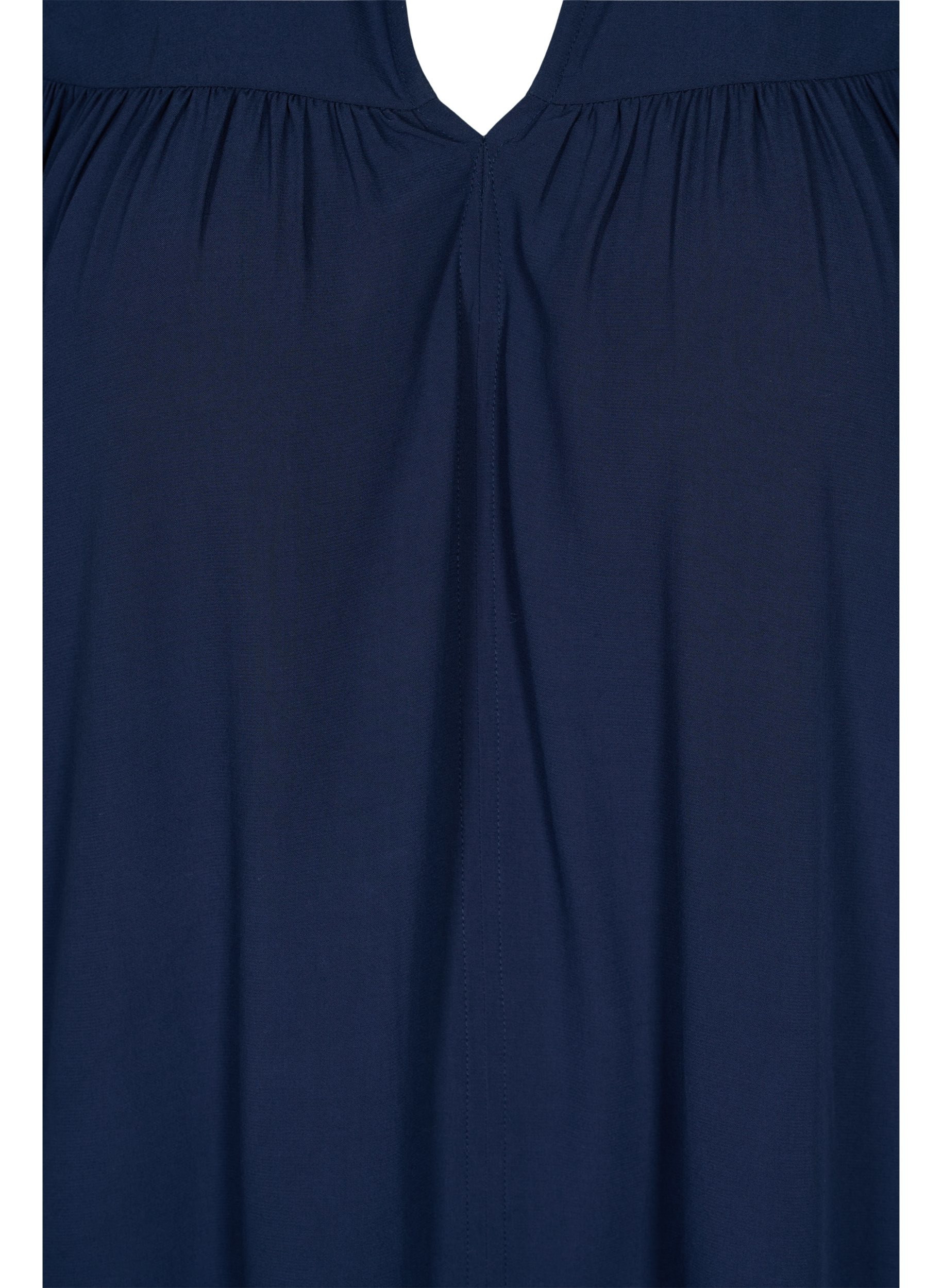 Langarm Viskosekleid mit Smockdetails, Navy Blazer, Packshot image number 2